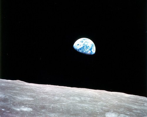 Earthrise seen from the Moon