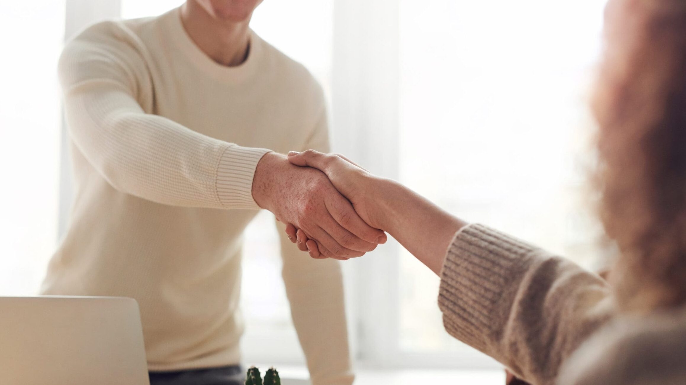 Two people shaking hands