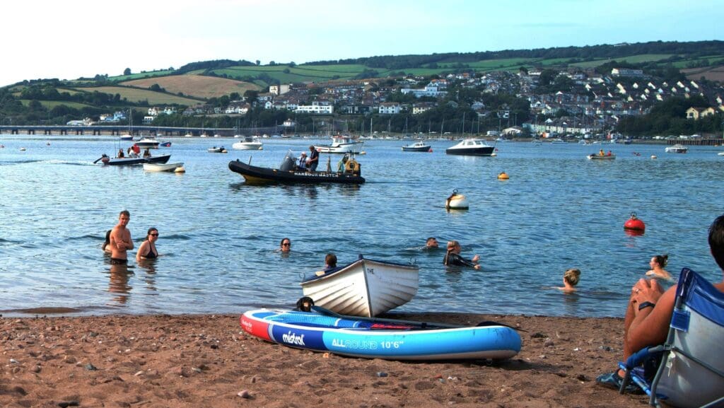 Families enjoying a sunny day at Teignmouth